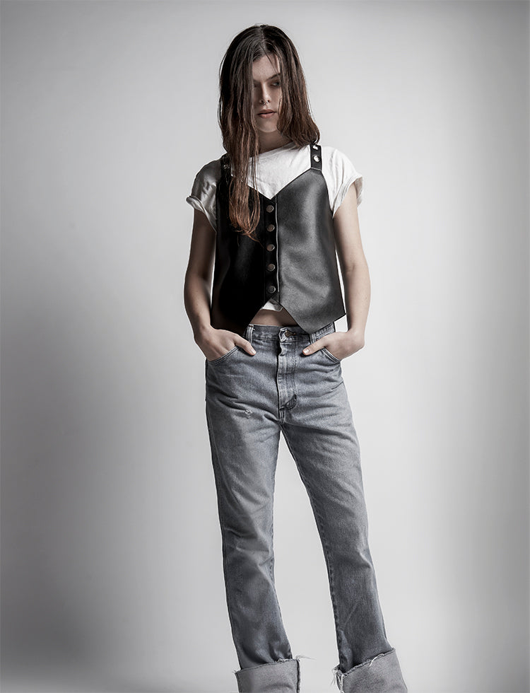 Vegan leather vest