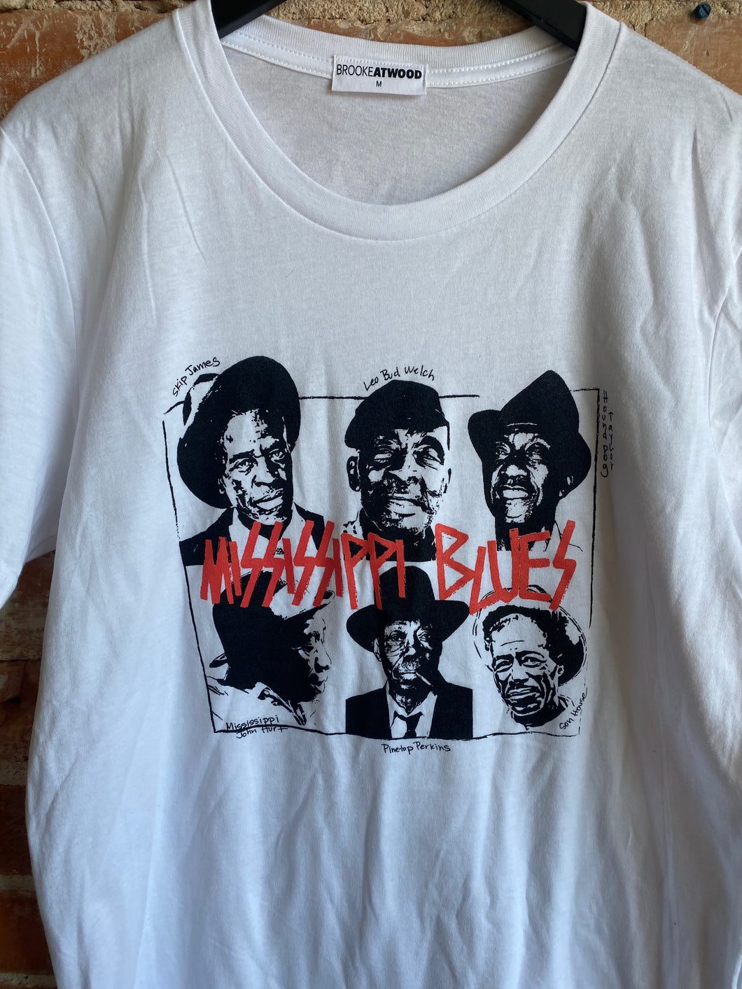 white MS Bluesman tee