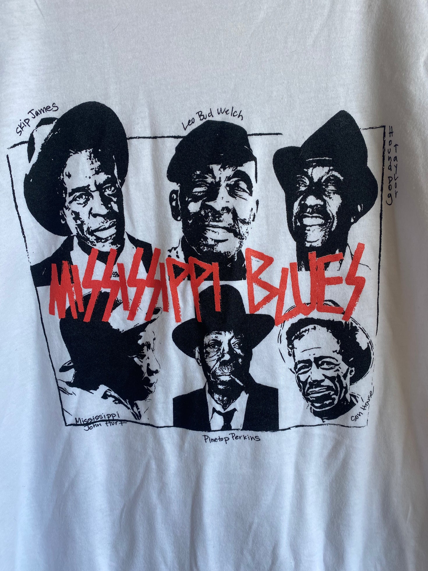 white MS Bluesman tee