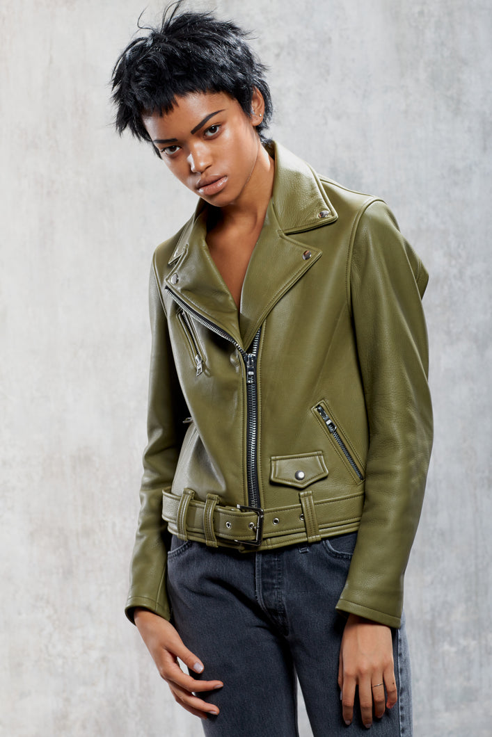 BA BIKER JACKET ARMY GREEN SAMPLE